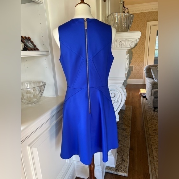 Ted BAKER LONDON royal blue scuba sleeveless skater dress size 4 or US large - Picture 2 of 13
